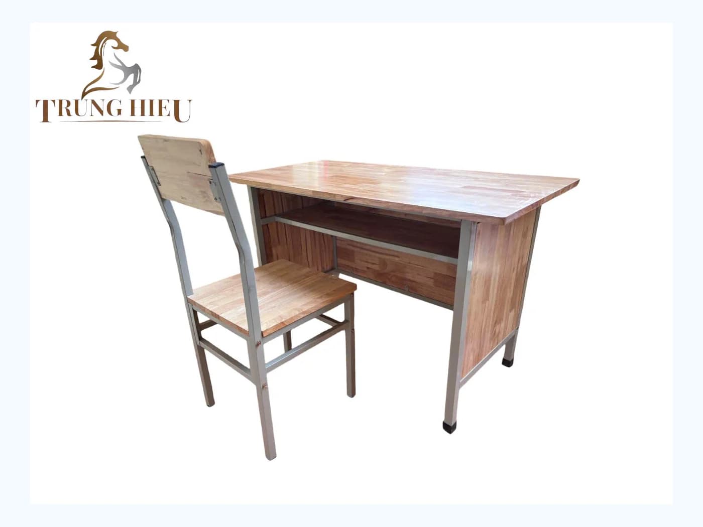Bộ bàn ghế giáo viên ngăn bàn cao su